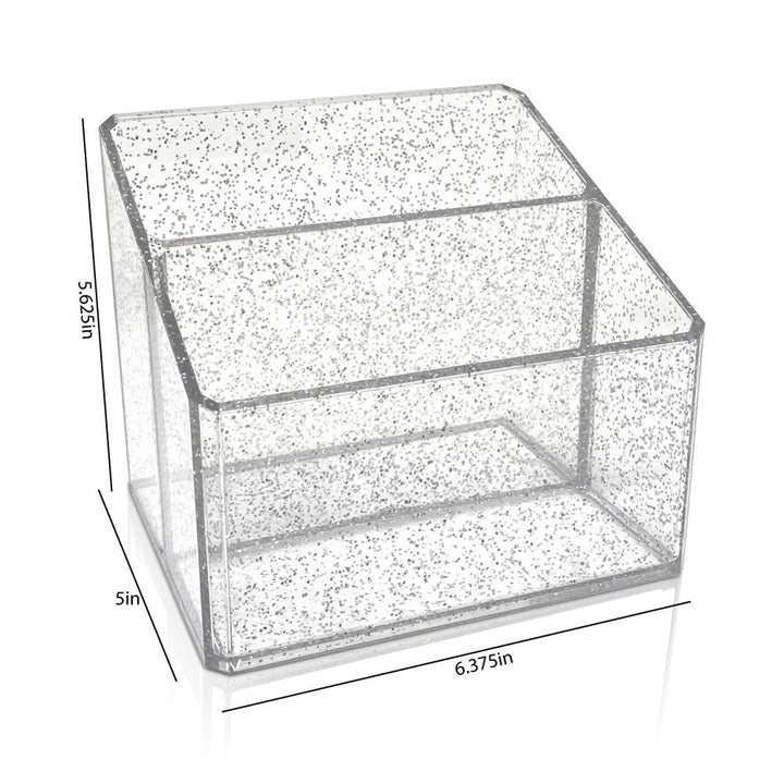 Isaac Jacobs Clear Acrylic Organizer, Remote Holder &amp; Multi-Functional Makeup, Brush, Pen &amp; Pencil Storage Solution, for The Home, Bathroom, Office, Child’s Desk