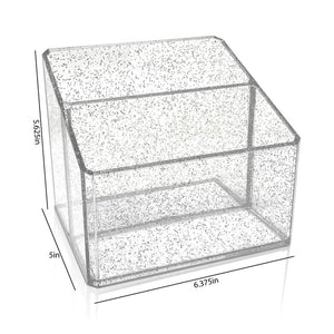 Isaac Jacobs Clear Acrylic Organizer, Remote Holder & Multi-Functional Makeup, Brush, Pen & Pencil Storage Solution, for The Home, Bathroom, Office, Child’s Desk