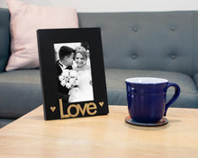 Isaac Jacobs Wood Sentiments “Love” Picture Frame, Photo Gift for Loved Ones, Family, Display on Tabletop, Desk