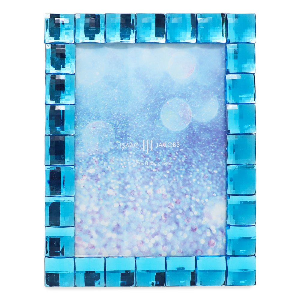 Isaac Jacobs Decorative Sparkling Jewel Picture Frame, Photo Display &amp; Home Décor