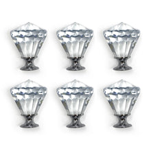 Isaac Jacobs Diamond Shape (53 MM) Crystal Knobs Set, Cabinet Knobs with Screws, Drawer Pulls, Glass, for Dresser, Bathroom, Bedroom, Kitchen, Living Room & More