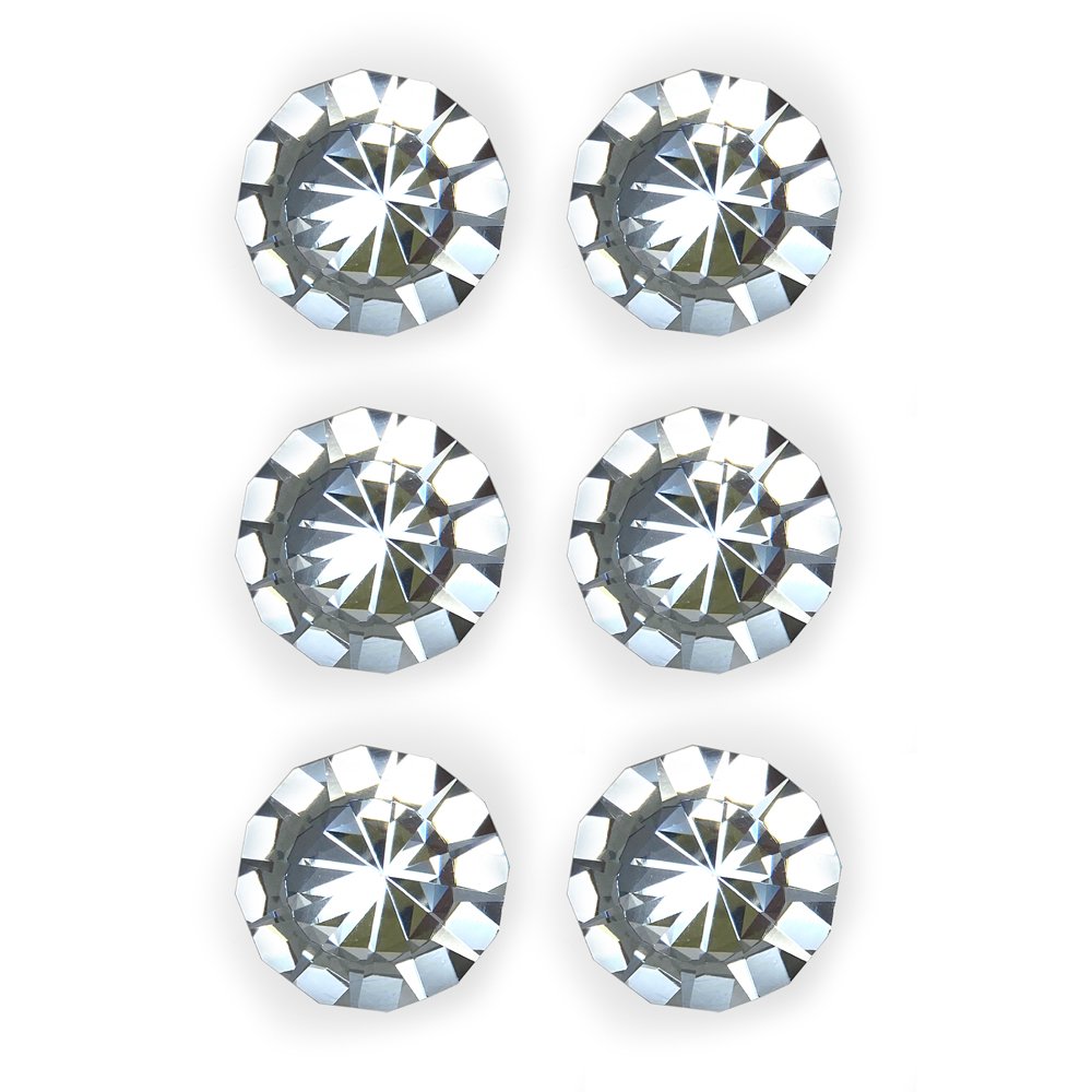 Isaac Jacobs Diamond Shape (53 MM) Crystal Knobs Set, Cabinet Knobs with Screws, Drawer Pulls, Glass, for Dresser, Bathroom, Bedroom, Kitchen, Living Room &amp; More