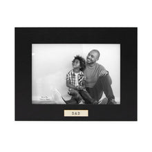 Isaac Jacobs Wood Sentiments "Dad" Picture Frame, Horizontal Keepsake Photo Frame with Easel and a Hanging Tabs for Tabletop, Desktop & Wall Display