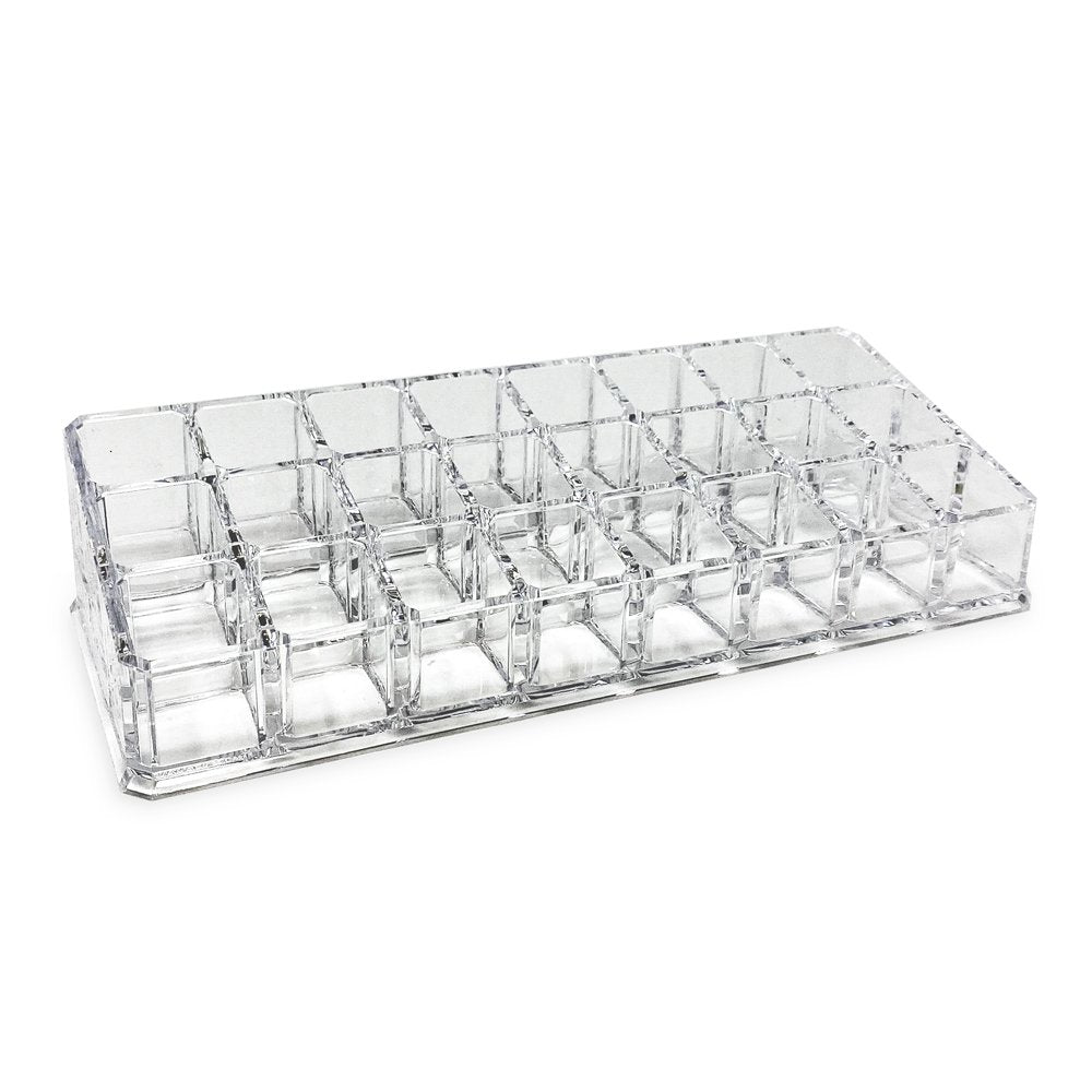 Isaac Jacobs Clear Acrylic Lipstick and Nail Polish Holder, Organizer for Makeup, Essential Oils, Storage Solution, Rack Display