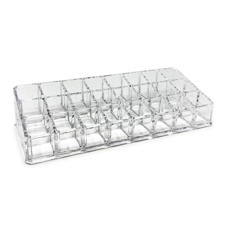Isaac Jacobs Clear Acrylic Lipstick and Nail Polish Holder, Organizer for Makeup, Essential Oils, Storage Solution, Rack Display