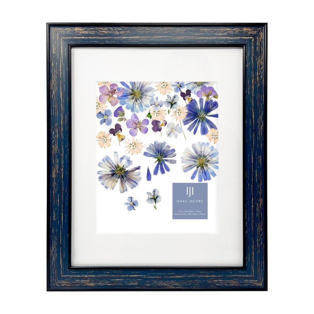 Isaac Jacobs (Vertical &amp; Horizontal) Double Border Picture Frame w/ Black Fabric Easel, Wall-Mountable, Made for Tabletop &amp; Gallery, Home or Office