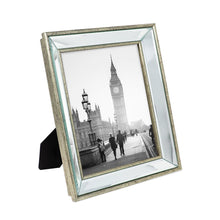 Isaac Jacobs Beveled Mirror Picture Frame - Classic Mirrored Frame with Deep Slanted Angle Made for Wall Décor Display, Photo Gallery and Wall Art