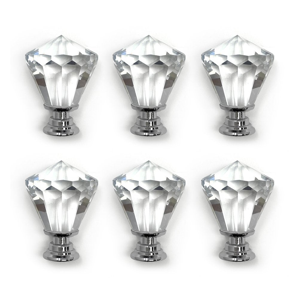 Isaac Jacobs Crystal Knobs Set, Cabinet Knobs with Screws, Drawer Pulls, Glass, for Dresser, Bathroom, Bedroom, Kitchen, Living Room &amp; More