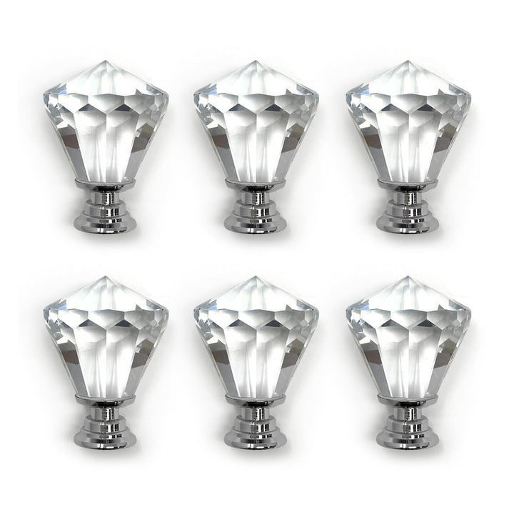 Isaac Jacobs Crystal Knobs Set, Cabinet Knobs with Screws, Drawer Pulls, Glass, for Dresser, Bathroom, Bedroom, Kitchen, Living Room &amp; More