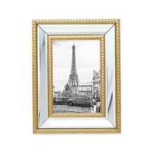 Isaac Jacobs Mirror Bead Picture Frame - Classic Mirrored Frame with Dotted Border Made for Wall Display, Tabletop, Photo Gallery and Wall Art