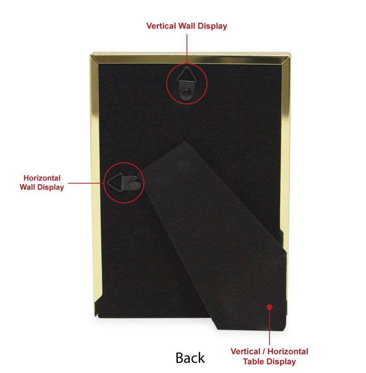 Isaac Jacobs Leather with Metal (Vertical &amp; Horizontal) Picture Frame, Shagreen Border w/ Black Fabric Easel, Wall-Mountable, Made For Tabletop, Photo Gallery