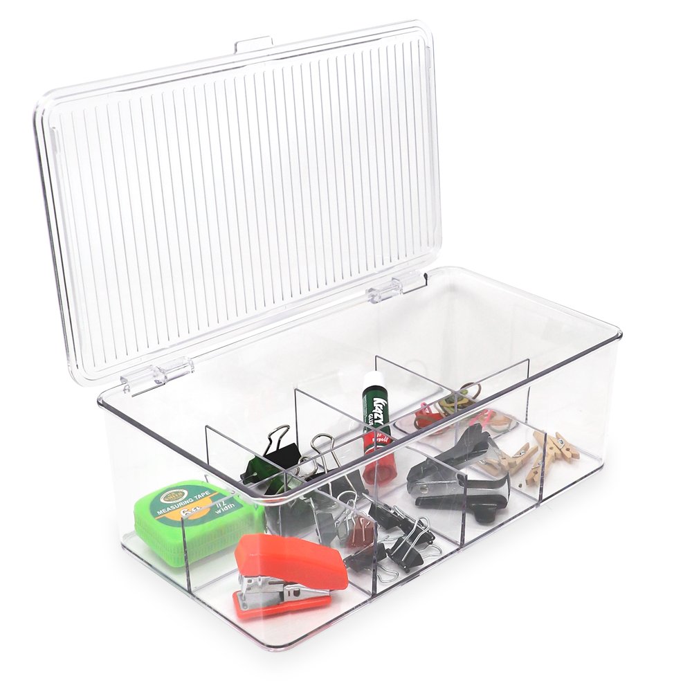 divided plastic tackle box Isaac Jacobs Divided Clear Plastic Organizer (10.75” x 6.5” x 3.7”) w/ – Isaac Jacobs International