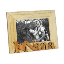 Isaac Jacobs Wood Sentiments “I Love Nana” Picture Frame, Photo Gift for Nana, Grandma, Family, Display on Tabletop, Desk