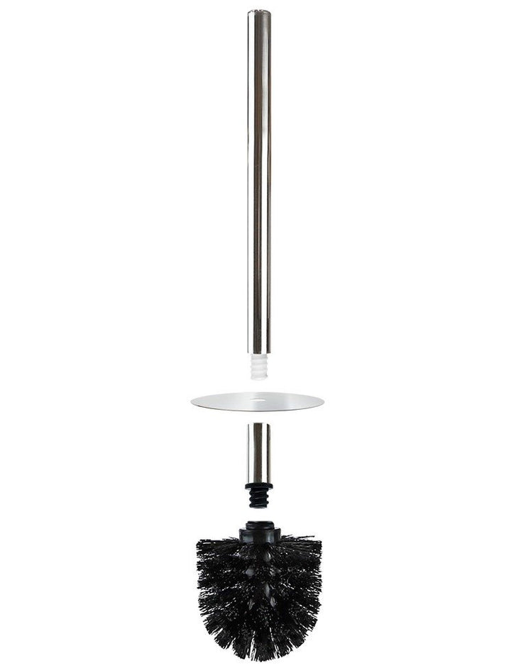 Isaac Jacobs Ceramic Toilet Bowl Brush Holder with Metal Handle - Bathroom Accessory &amp; Cleaning Storage