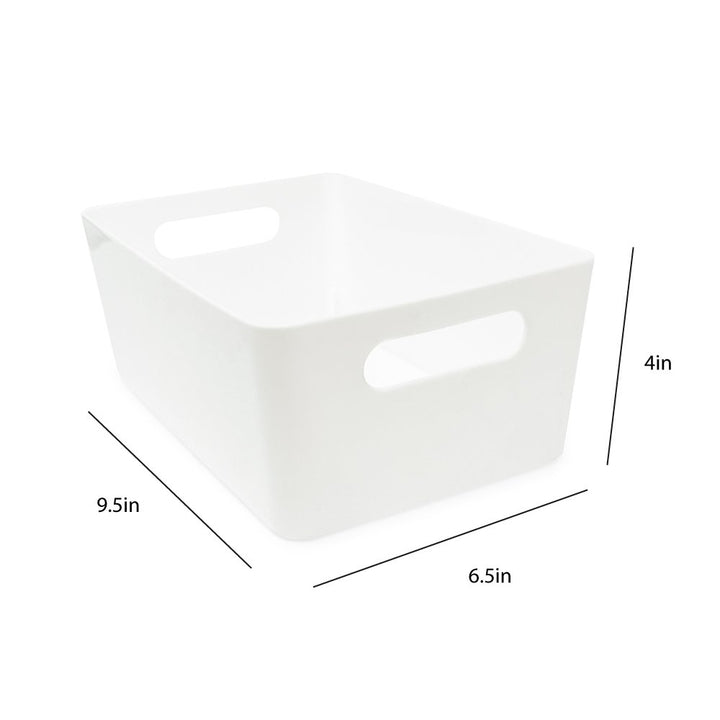 Isaac Jacobs Storage Bin Set w/ Cut-Out Handles, Plastic Organizer, Multi-Use, Home, Office, Pantry, Closet, Kitchen, Fridge/Freezer, BPA Free, Food Safe