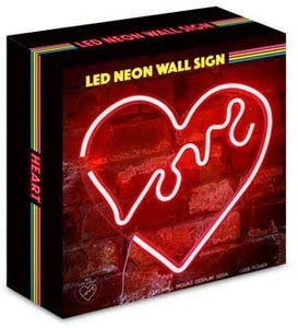 Isaac Jacobs 14" x 14" inch LED Neon Red “Love” Heart Wall Sign for Cool Light, Wall Art, Bedroom Decorations, Home Accessories, Party, and Holiday Decor: Powered by USB Wire (Heart)