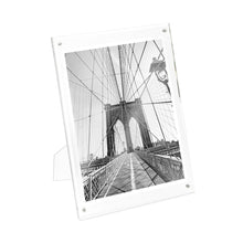 Isaac Jacobs Clear Plain Acrylic Picture Frame, Magnetic Photo Frame, Made for Tabletop Display with Two-Way Easel