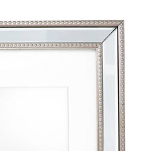 Isaac Jacobs Mirror Bead Picture Frame - Classic Mirrored Frame with Dotted Border Made for Wall Display, Tabletop, Photo Gallery and Wall Art