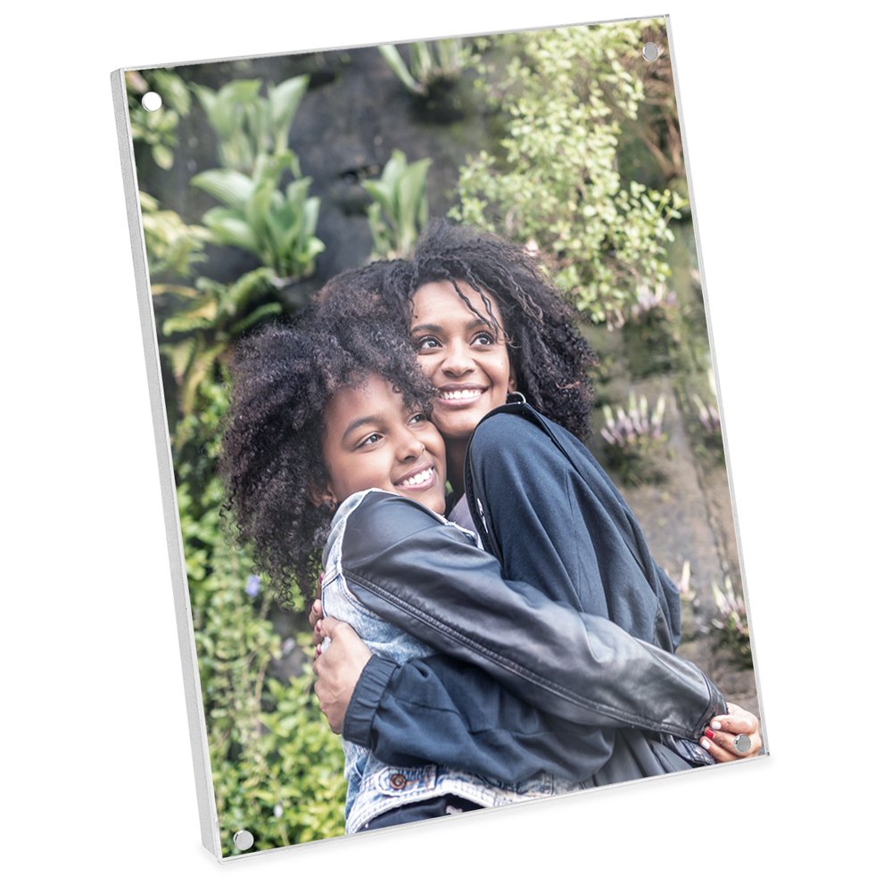 Isaac Jacobs Wood Acrylic Picture Frame, Magnetic Photo Frame with Easel, Made for Tabletop Display