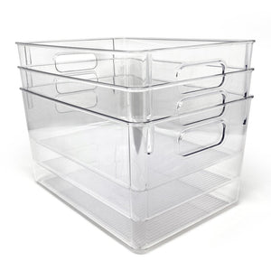 Isaac Jacobs 3-Pack Clear Storage Bins with Handles, Plastic Organizer –  Isaac Jacobs International