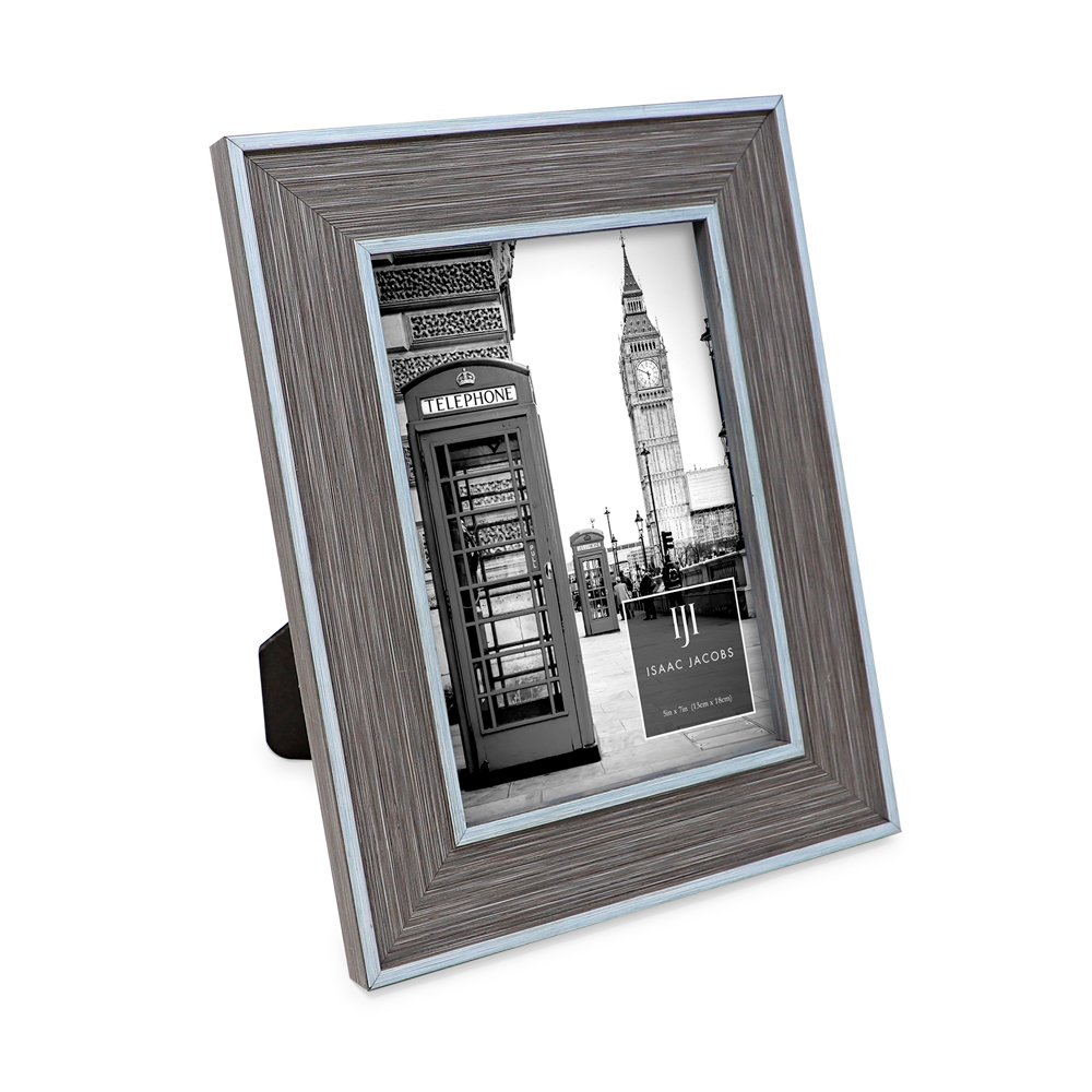 Isaac Jacobs (Vertical &amp; Horizontal) Double Border Picture Frame w/ Black Fabric Easel, Wall-Mountable, Made for Tabletop &amp; Gallery, Home or Office