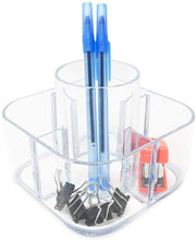 Isaac Jacobs 5-Compartment Clear Acrylic Organizer- Makeup Brush Holder- Storage Solution- Office, Bathroom, Kitchen Supplies and More