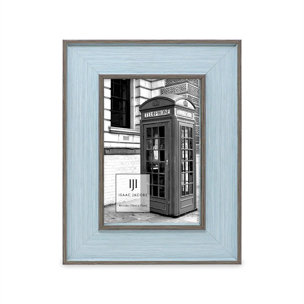 Isaac Jacobs (Vertical &amp; Horizontal) Double Border Picture Frame w/ Black Fabric Easel, Wall-Mountable, Made for Tabletop &amp; Gallery, Home or Office
