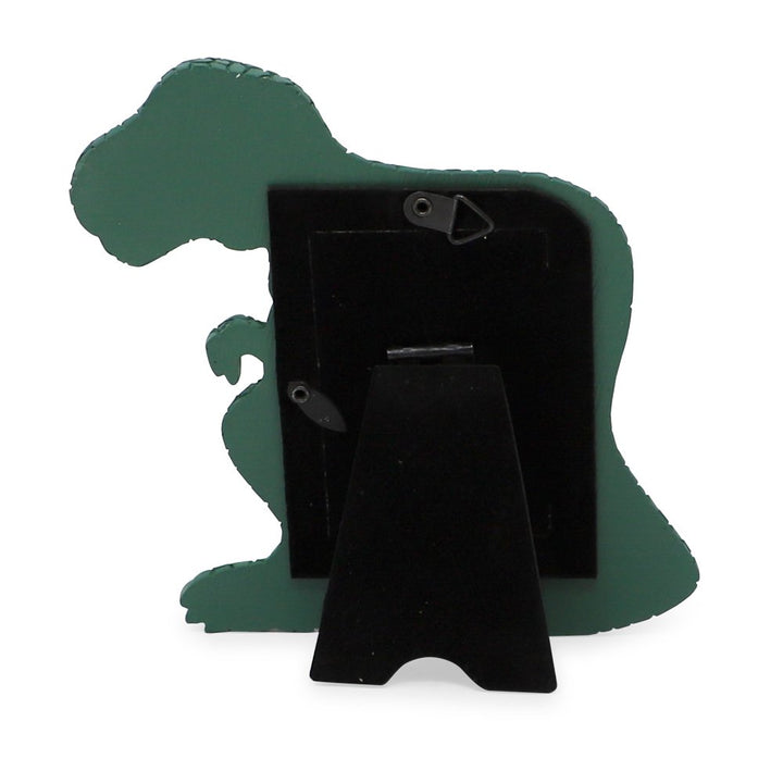 Isaac Jacobs 2” x 3" Resin Dinosaur Picture Frame, Vertical Keepsake Photo Frame with Easel and Hanging Tabs for Tabletop, Desktop &amp; Wall Display