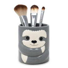 Isaac Jacobs Ceramic Makeup Brush Holder, Multi-Purpose Organizer. Bathroom, Kitchen, Bedroom, Office Décor