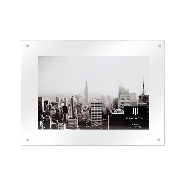Isaac Jacobs Wall-Mountable Clear Acrylic Picture Frame, Magnetic Photo Frame, Made for Gallery Display, Wall Space, Wall Décor, Art, Home or Office