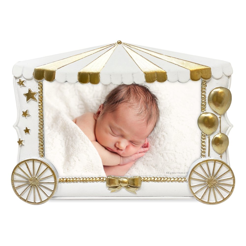Isaac Jacobs 4” x 6” Resin Sentiments Baby Picture Frame, Horizontal Keepsake Photo Frame with Easel and Hanging Tabs for Tabletop, Desktop &amp; Wall Display