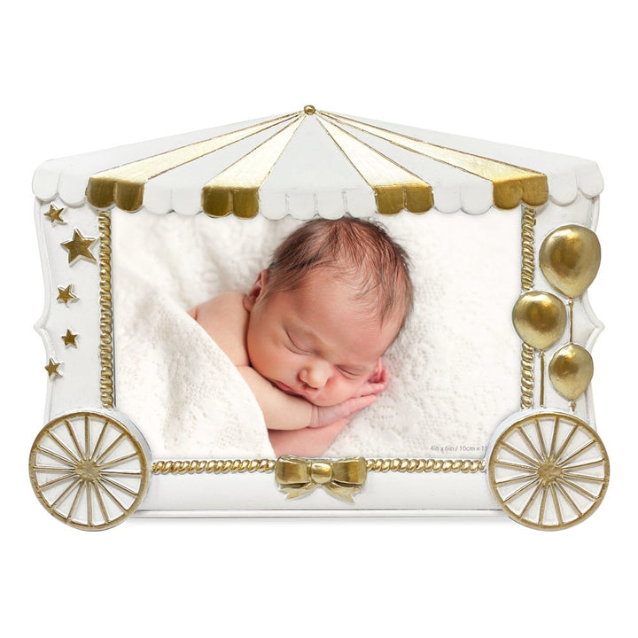 Isaac Jacobs 4” x 6” Resin Sentiments Baby Picture Frame, Horizontal Keepsake Photo Frame with Easel and Hanging Tabs for Tabletop, Desktop &amp; Wall Display
