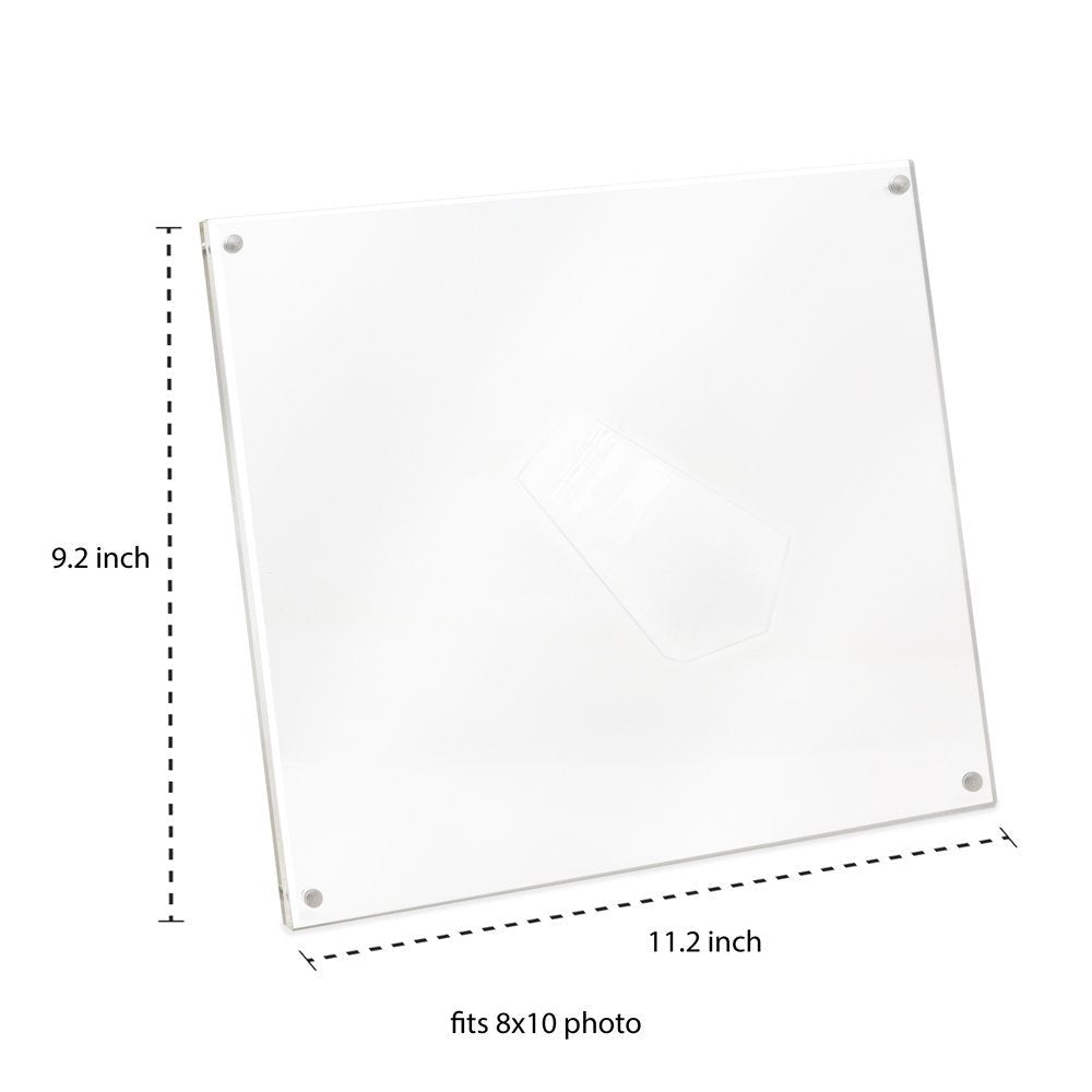 Isaac Jacobs Clear Plain Acrylic Picture Frame, Magnetic Photo Frame, Made for Tabletop Display with Two-Way Easel