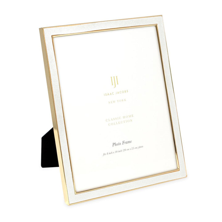 Isaac Jacobs Leather with Metal (Vertical &amp; Horizontal) Picture Frame, Suede Border w/ Black Fabric Easel, Wall-Mountable, Made For Tabletop, Photo Gallery