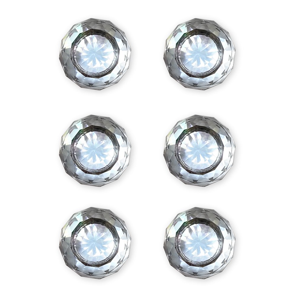 Isaac Jacobs Round Ball Shape (53 MM) Crystal Knobs Set, Cabinet Knobs with Screws, Drawer Pulls, Glass for Dresser, Bathroom, Bedroom, Kitchen, Living Room &amp; More