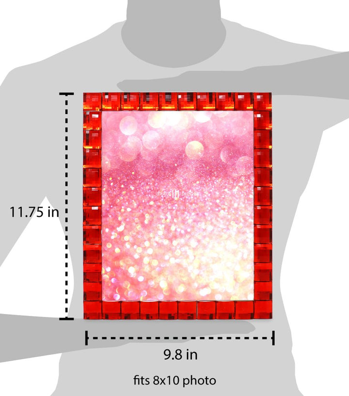 Isaac Jacobs Decorative Sparkling Jewel Picture Frame, Photo Display &amp; Home Décor