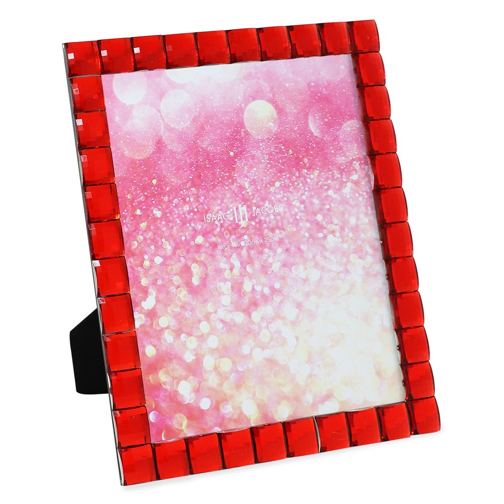 Isaac Jacobs Decorative Sparkling Jewel Picture Frame, Photo Display &amp; Home Décor