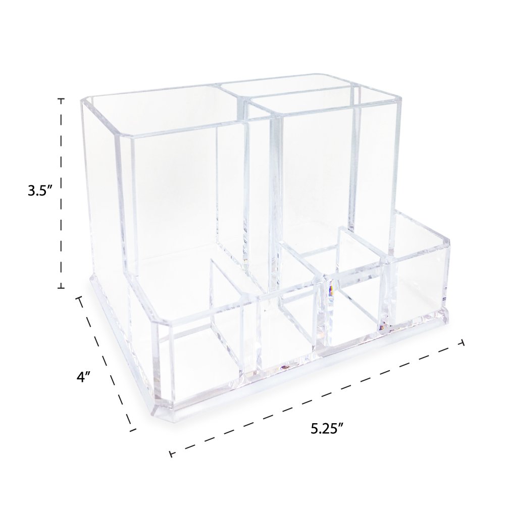 Isaac Jacobs 7-Section Makeup Brush Holder, Office Supply Organizer. for Bedroom, Bathroom, Kitchen, Office, Home Decor