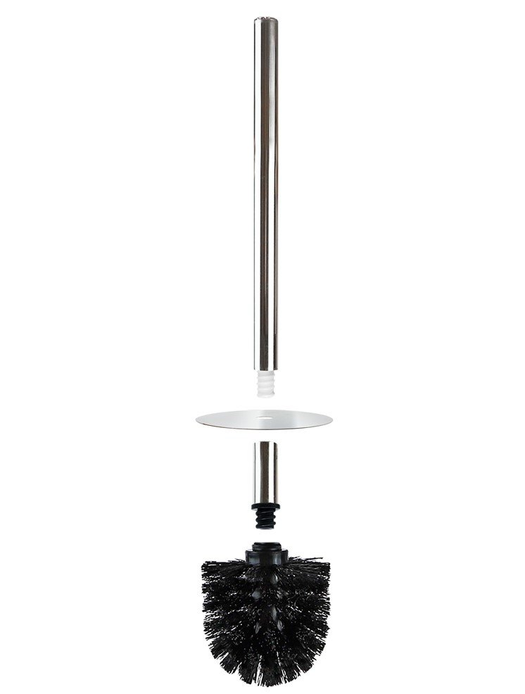 Isaac Jacobs Ceramic Toilet Bowl Brush Holder with Metal Handle - Bathroom Accessory &amp; Cleaning Storage