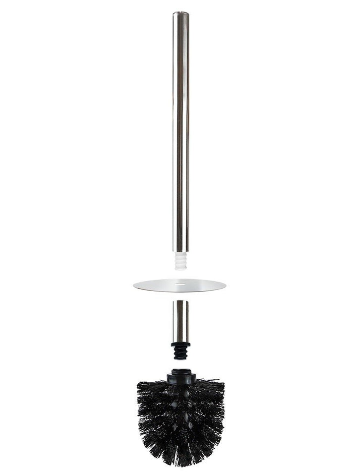 Isaac Jacobs Ceramic Toilet Bowl Brush Holder with Metal Handle - Bathroom Accessory &amp; Cleaning Storage