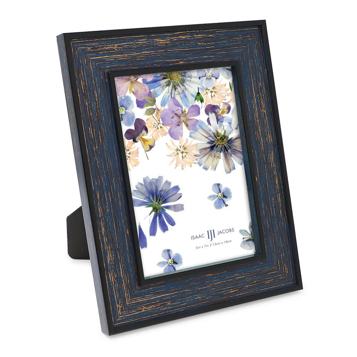 Isaac Jacobs (Vertical &amp; Horizontal) Double Border Picture Frame w/ Black Fabric Easel, Wall-Mountable, Made for Tabletop &amp; Gallery, Home or Office