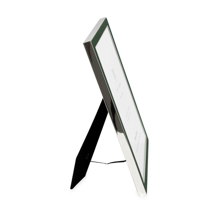 Isaac Jacobs Leather with Metal (Vertical &amp; Horizontal) Picture Frame, Suede Border w/ Black Fabric Easel, Wall-Mountable, Made For Tabletop, Photo Gallery