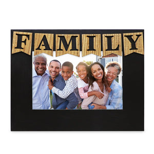 Isaac Jacobs Wood Sentiments “Family” Picture Frame, 4x6 inch, Photo Gift for Holiday, Display on Tabletop, Desk