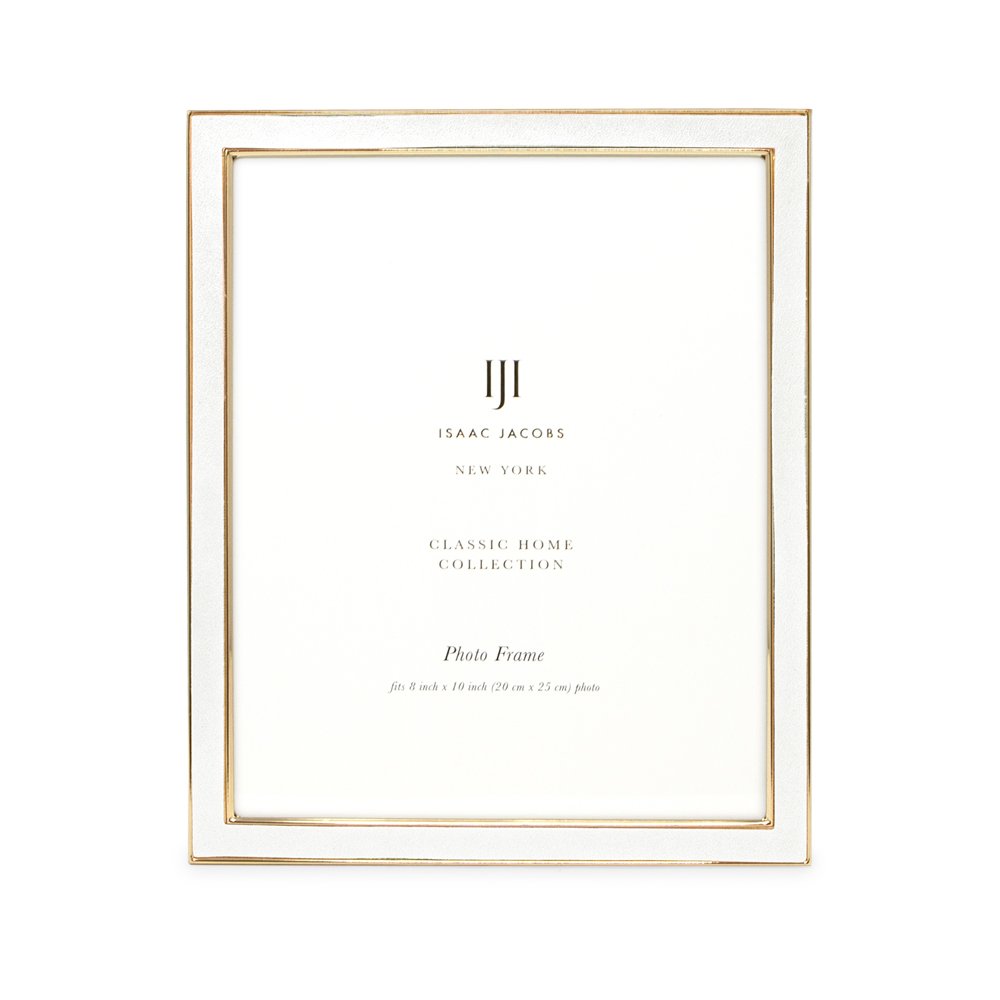 Isaac Jacobs Leather with Metal (Vertical &amp; Horizontal) Picture Frame, Suede Border w/ Black Fabric Easel, Wall-Mountable, Made For Tabletop, Photo Gallery