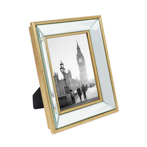 Isaac Jacobs Beveled Mirror Picture Frame - Classic Mirrored Frame with Deep Slanted Angle Made for Wall Décor Display, Photo Gallery and Wall Art