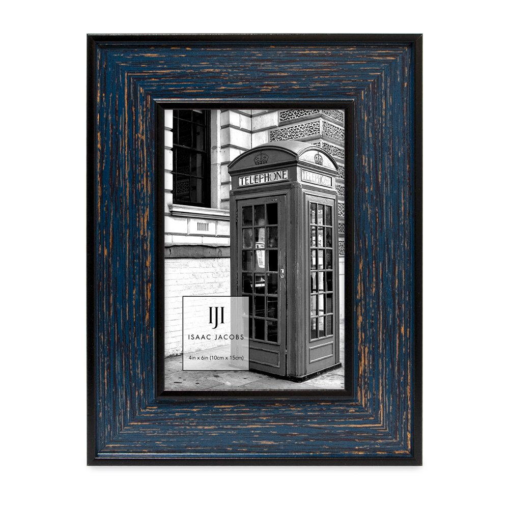 Isaac Jacobs (Vertical &amp; Horizontal) Double Border Picture Frame w/ Black Fabric Easel, Wall-Mountable, Made for Tabletop &amp; Gallery, Home or Office