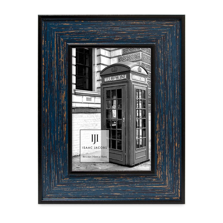 Isaac Jacobs (Vertical &amp; Horizontal) Double Border Picture Frame w/ Black Fabric Easel, Wall-Mountable, Made for Tabletop &amp; Gallery, Home or Office
