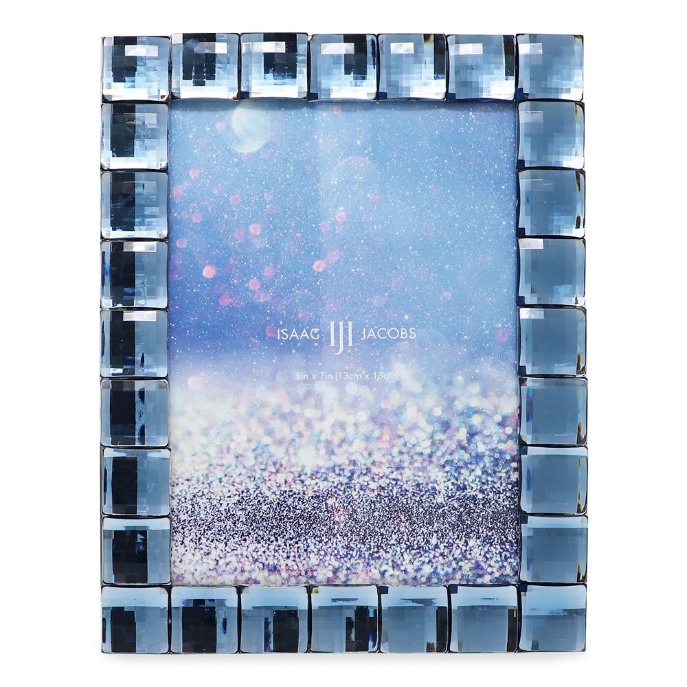 Isaac Jacobs Decorative Sparkling Jewel Picture Frame, Photo Display &amp; Home Décor