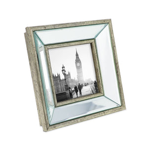 Isaac Jacobs Beveled Mirror Picture Frame - Classic Mirrored Frame with Deep Slanted Angle Made for Wall Décor Display, Photo Gallery and Wall Art