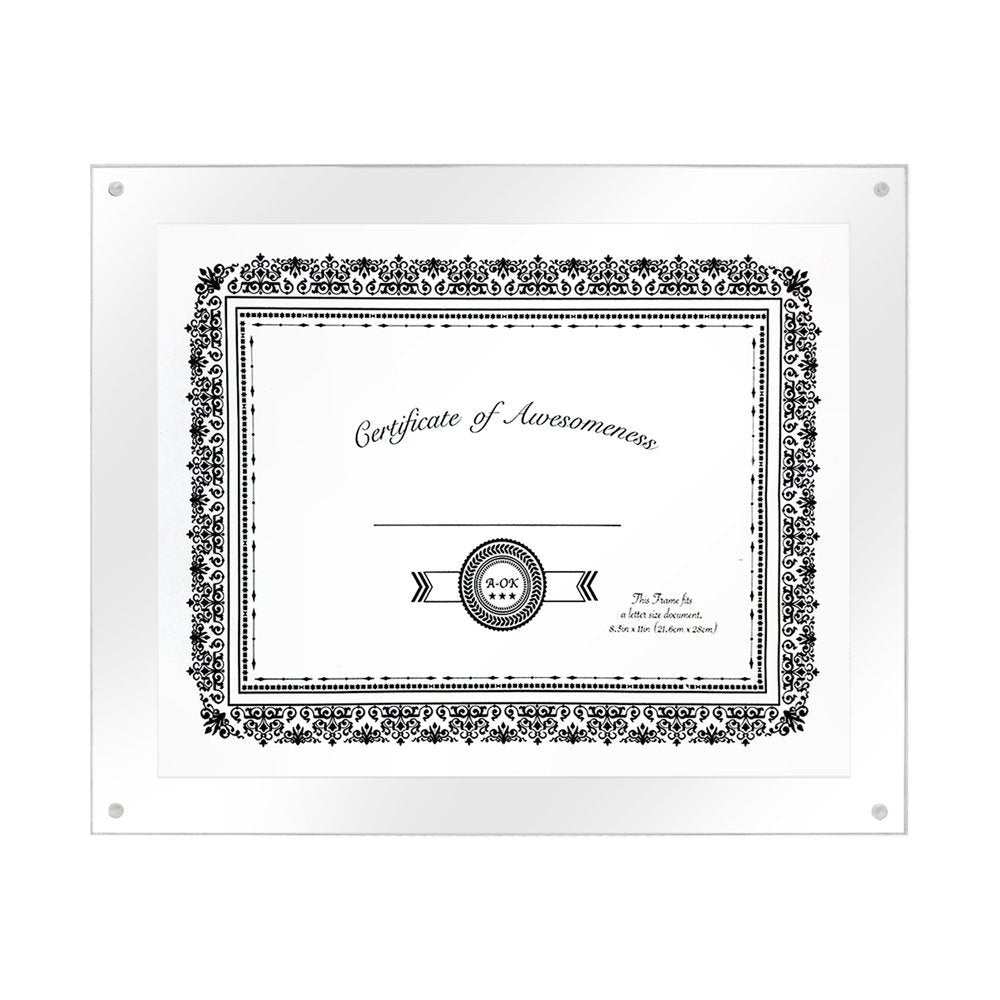 Isaac Jacobs Wall-Mountable Clear Acrylic Picture Frame, Magnetic Photo Frame, Made for Gallery Display, Wall Space, Wall Décor, Art, Home or Office